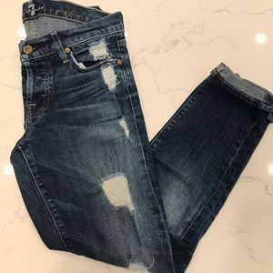 7 FOR ALL MANKIND “Josefina” Distressed Boyfriend Jeans
